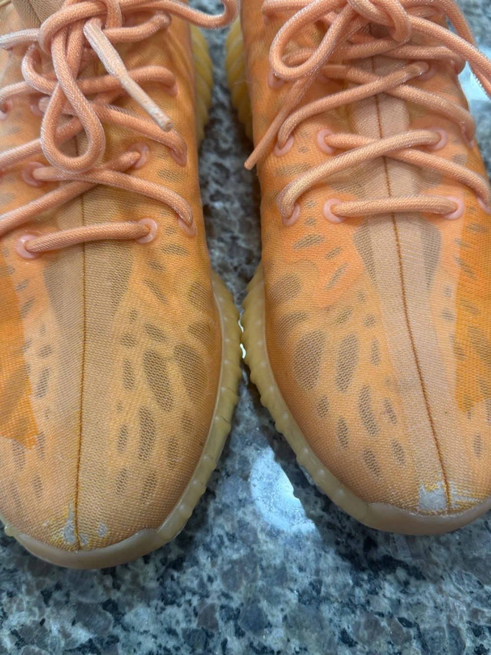 adidas Yeezy Boost 350 V2 Lace Up Sneakers Orange Men’s - Picture 5 of 11